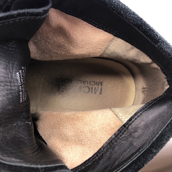 Michael Kors Rory Black Leather Wedge Ankle Booties 10M - Picture 9 of 13